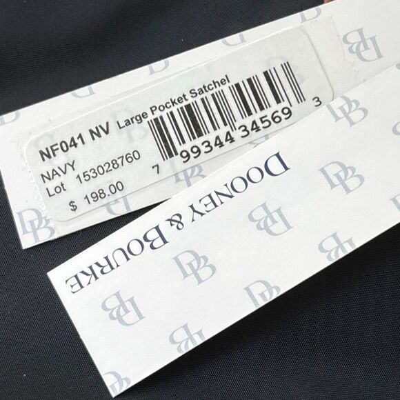 NWT Dooney & Bourke large pocket satchel purse/crossbody blue nylon - Picture 9 of 9